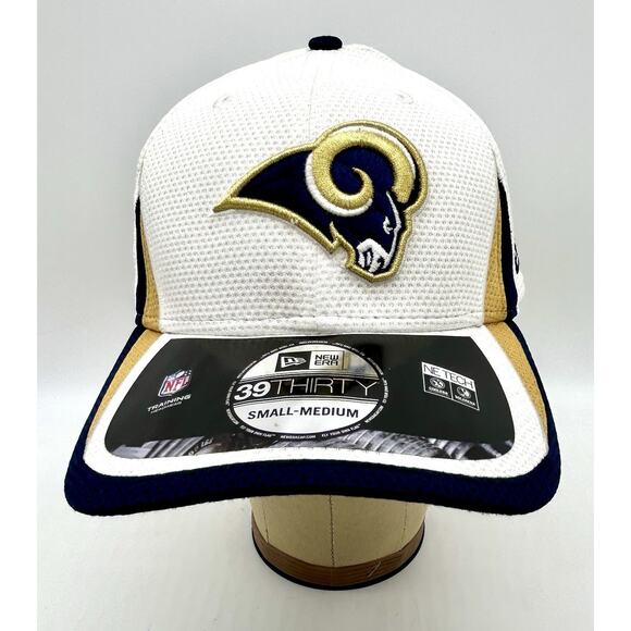 NEW ERA Los Angeles Rams 39THIRTY Stretch Flex Hat Cap Small-Medium White - Picture 2 of 13